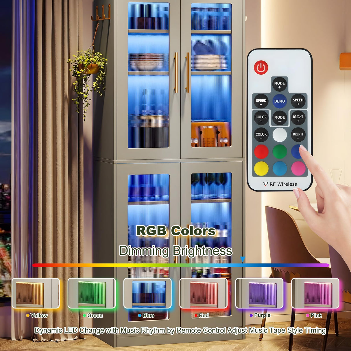 NicBex Shoe Cabinet with Acrylic Doors, Freestanding Shoe Storage Cabinet with LED Lights, Modern Tall Shoes Rack Organizer for Entryway, Living Room, Gray NicBex