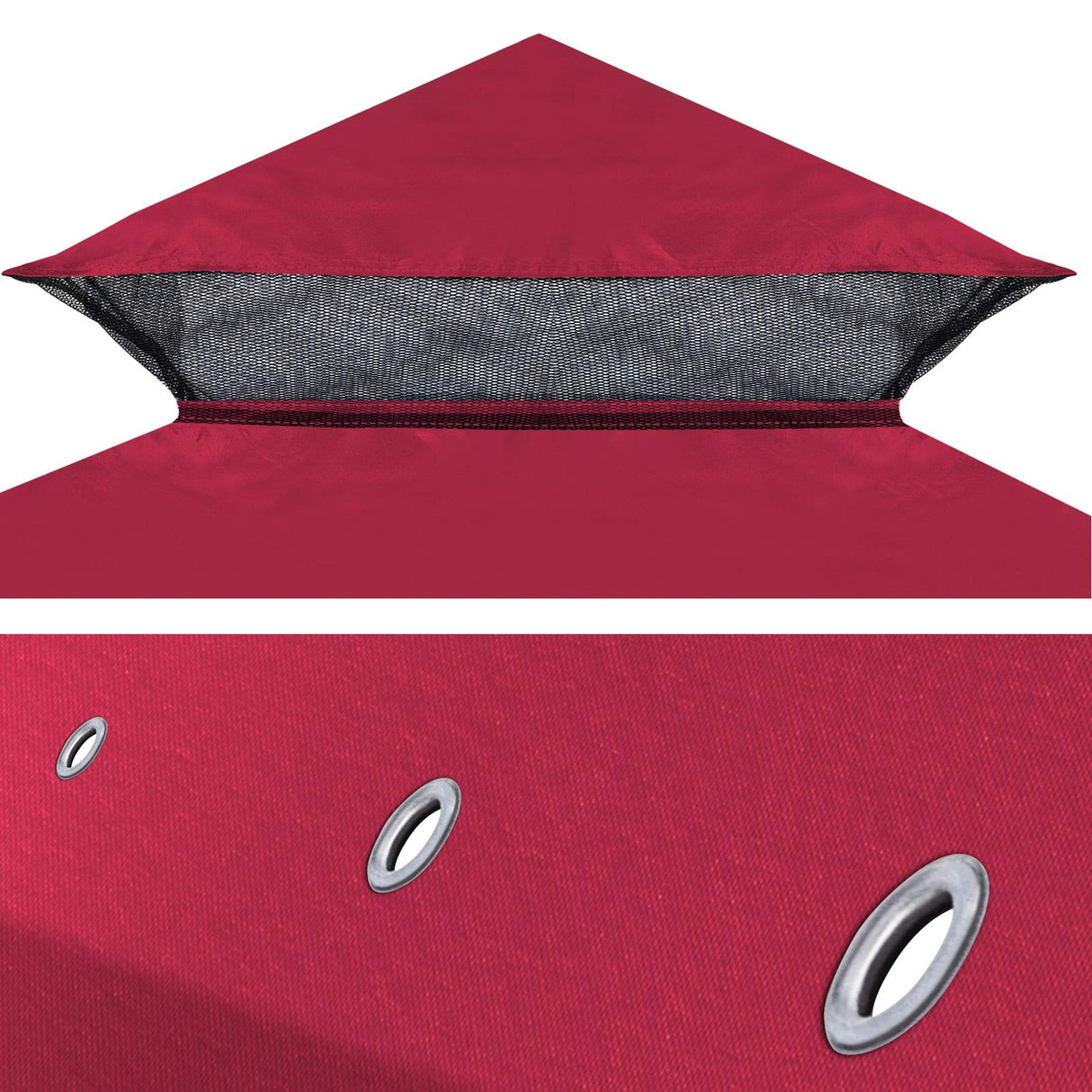 BenefitUSA Canopy ONLY 10'X10' Replacement Gazebo Canopy top Patio Pavilion Cover Sunshade plyester Double Tiers-Burgundy BenefitUSA