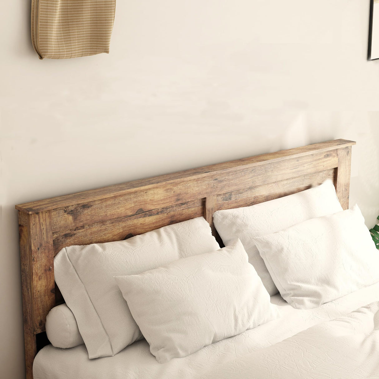 DWOYFO King Size Wood Platform Bed Frame with Headboard – Sturdy, Noise-Free, Easy Assembly in Dark Brown DWOYFO