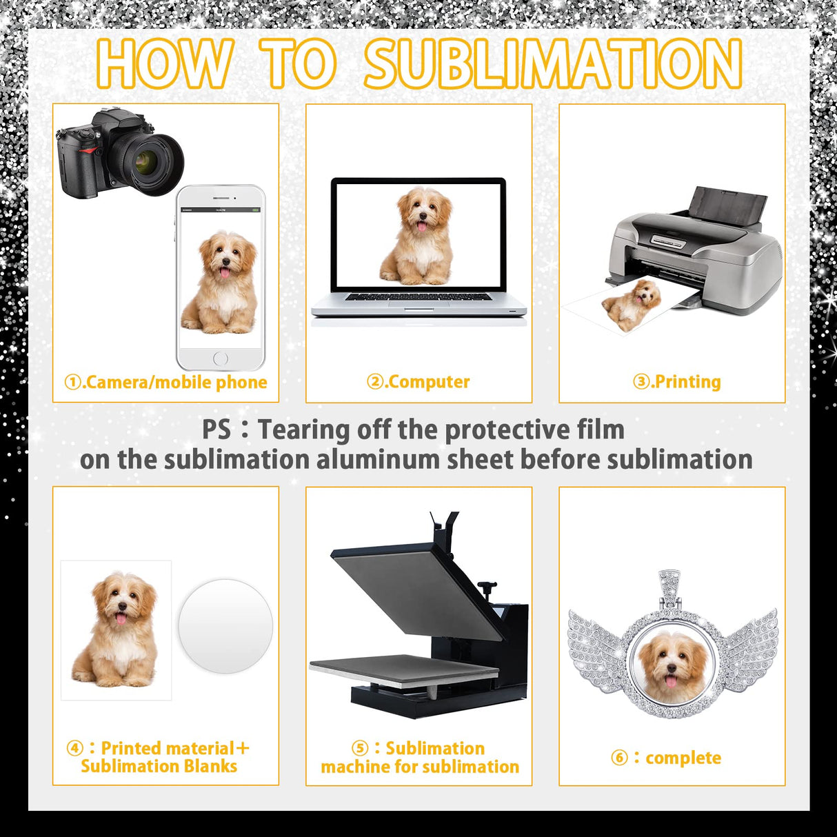 Junkin 18 Pieces Sublimation Rhinestone Wing Bezel Pendant Trays Set Including 6 Double Sided Rhinestone Trays Pendant Charms with 12 Sublimation Blank Discs for Jewelry Making (Silver) Junkin