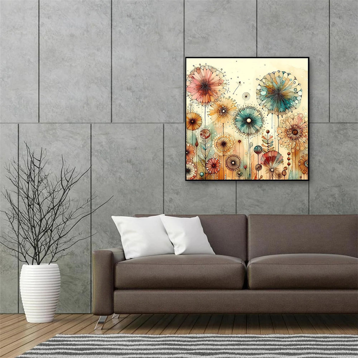 Hestarcul DIY Dandelion Diamond Art Kits for Adults,5D Diamond Painting Kit for Beginner,Full Round Gem Art Paint by Diamond for Home Wall Decor,Gift for Woman. (Dandelion) Hestarcul