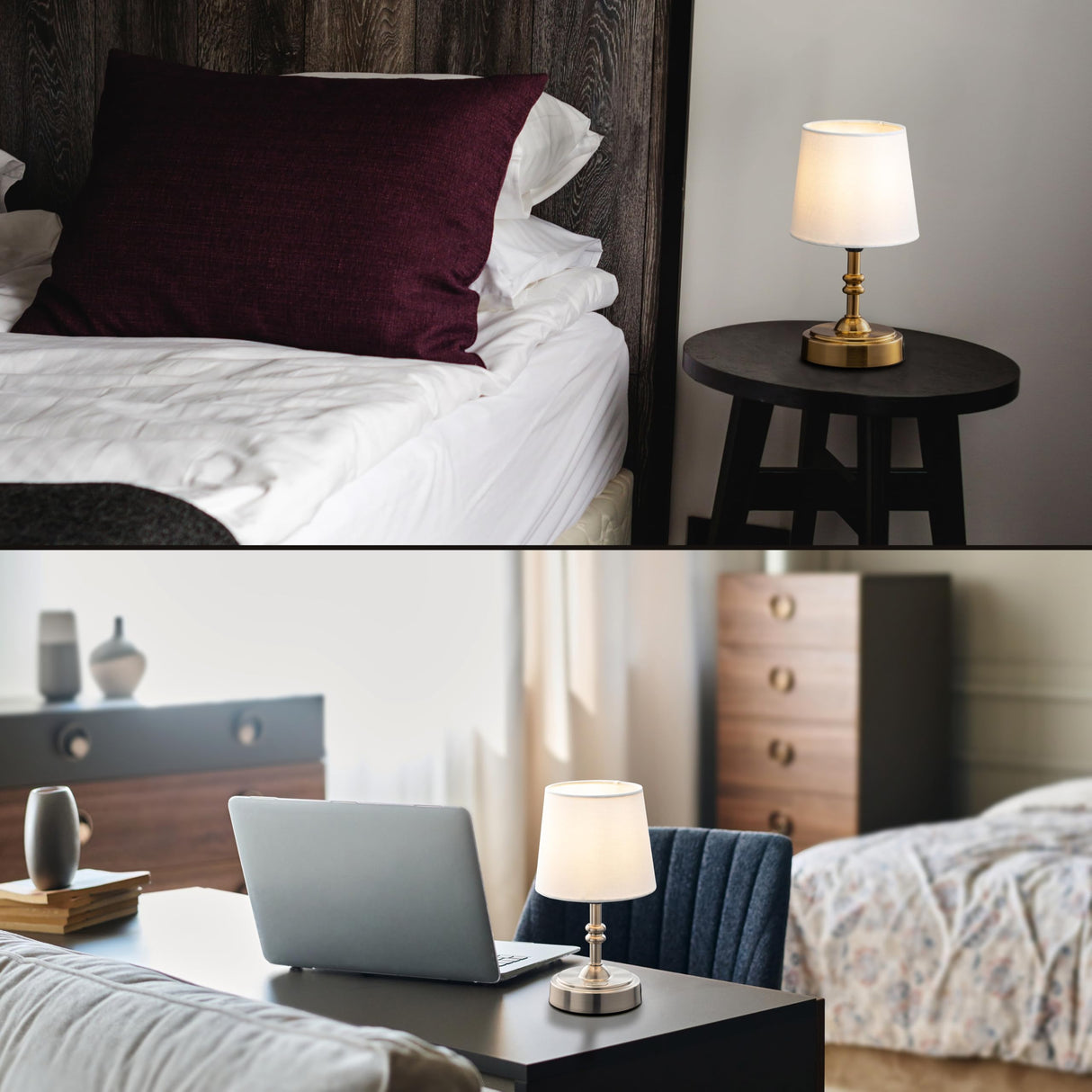 O’Bright Seraph Mini – Cordless LED Table Lamp with Dimmer, Built-in Rechargeable Battery, 3-Level Brightness, Patio Table Lamp, Bedside Night Lamp, Ambient Light for Restaurant, Antique Brass O'Bright