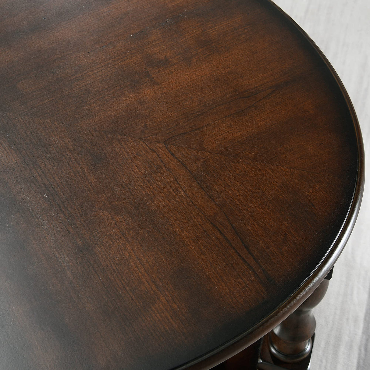 MODERION Coffee Table with Drawer, Solid Wood Oval Center Table with Storage Shelf, Traditional Living Room Table with Elegant Vintage Style, Easy Assembly, 45” x 27.6” x 18.2” Retro Walnut KFZ2233DC MODERION