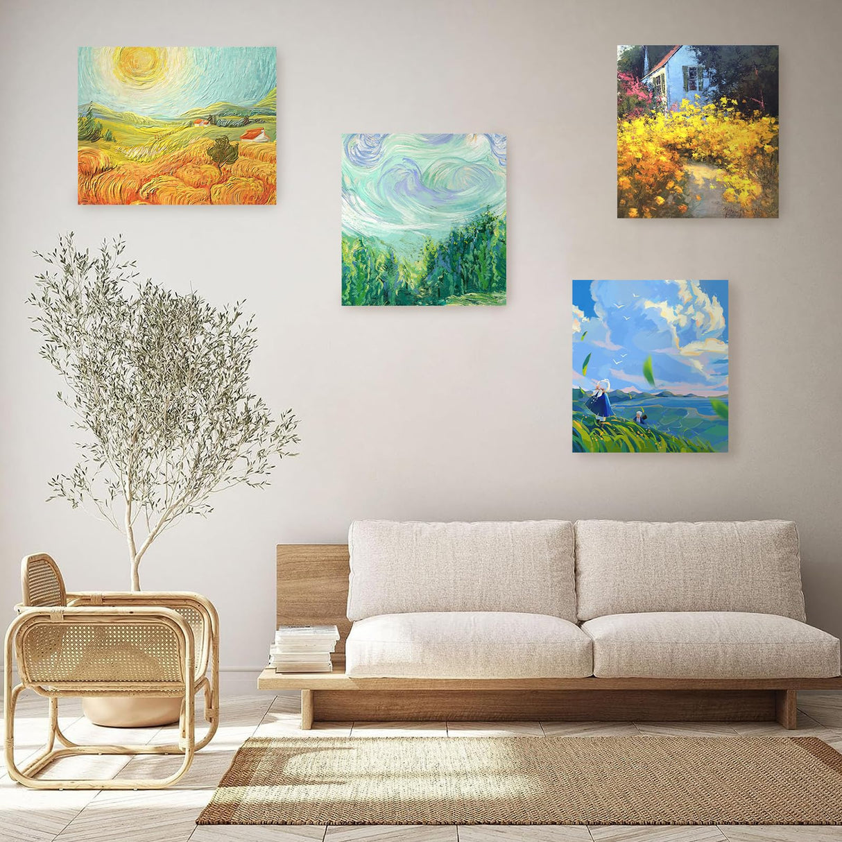 WOPPLXY 4 Set Canvas Stretcher Bars, 10 x 12 Inch Canvas Frame with Accessories, DIY Solid Wood Canvas Frame Kit Easy to Assemble, Stretcher Bars for Canvas Paintings Photo Posters Supplies WOPPLXY