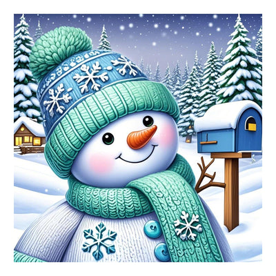 SJUTOUCI Snowman Diamond Art Kits for Adults, Diamond Painting Kits for Beginners, 5D Round Diamond Dots Gem Craft Art Home Wall Decor 12x12 inch, Winter