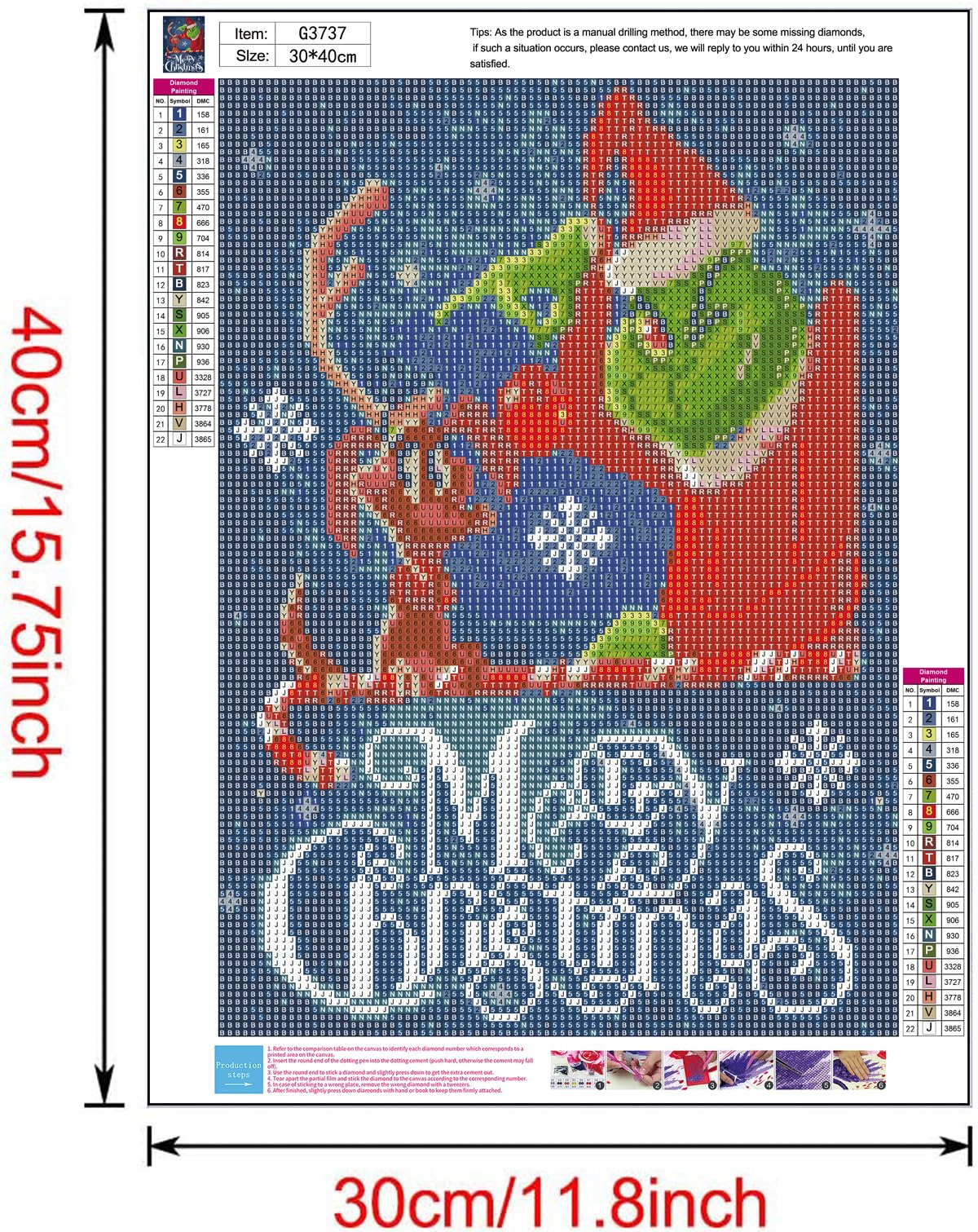 Clendo Christmas Diamond Painting Kits for Adults,Grinch Diamond Art for Adults Beginner,Diamond Dots Gem Art for Aesthetic Home Decor12x16Inch Clendo