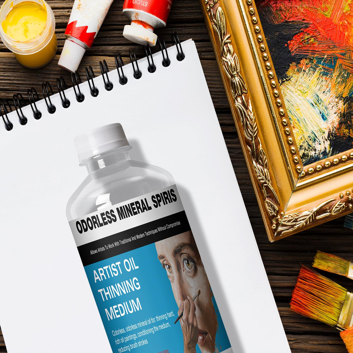 Odorless Paint Thinner for Oil Painting - Oil Painting Supplies for Thinning Oils, Artists, Professionals - 3.4oz LIIZOUSUDA