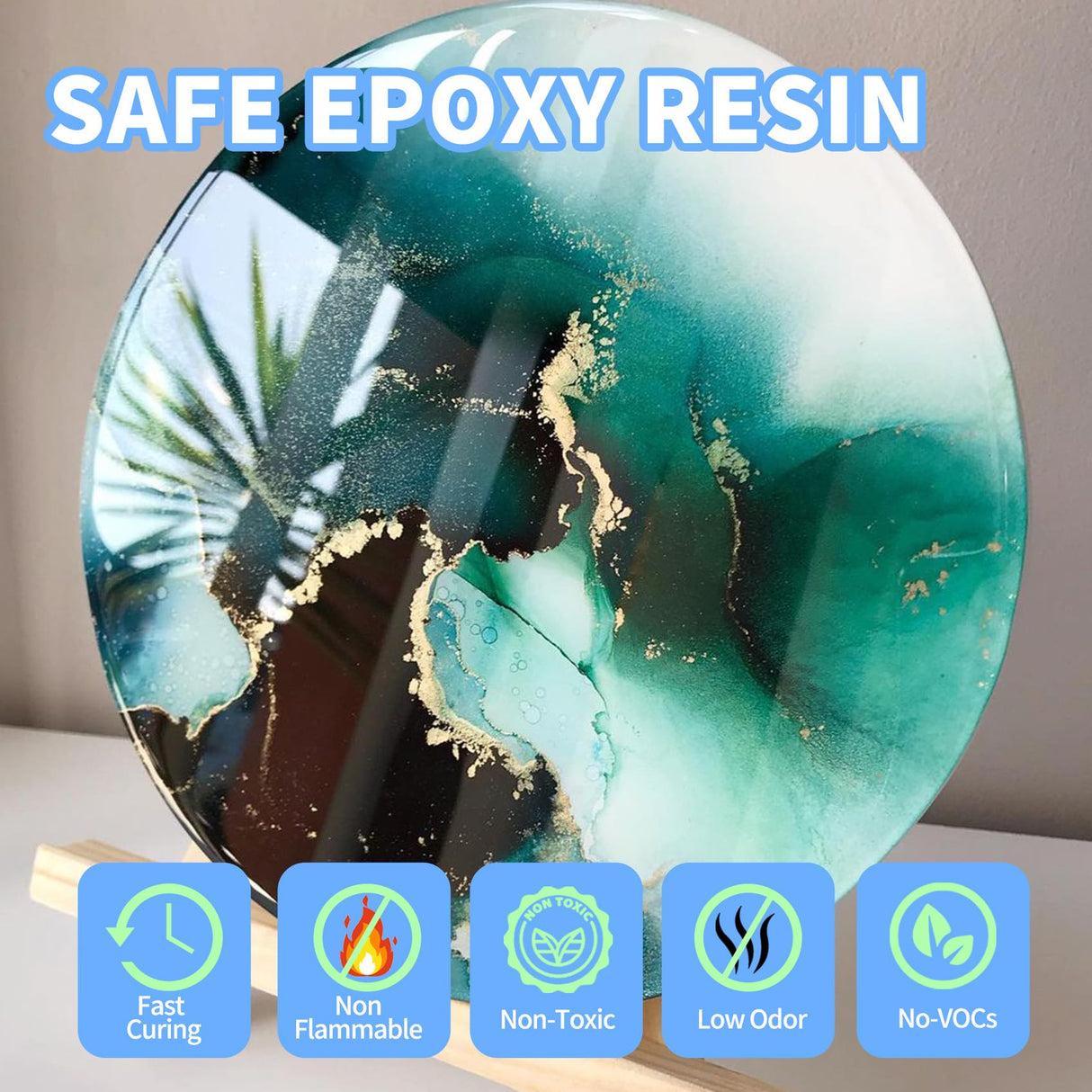 Epoxy Resin - Fast Cure Epoxy Resin, 1 Gallon 4 Hours Demold 8-10 Hours Casting Resin Crystal Clear for DIY Molds Wood Jewelry Table Tops Bar Top Casting Coating Crafts Supplies Easy Mix 1:1 Ratio Myqiuf
