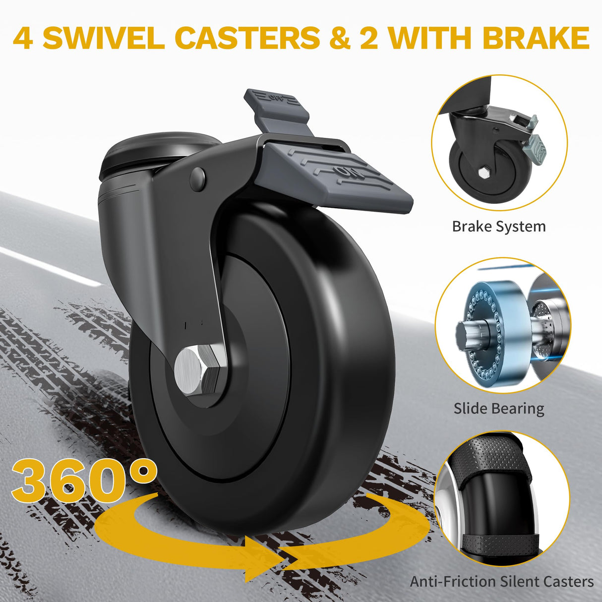 DWVO 350 LBS Foldable Utility Cart, Folding Utility Cart on Wheels, Folding Service Cart Collapsible Utility Cart with Wheels, Collapsible Rolling Cart with Locking for Garage Home Restaurant DWVO