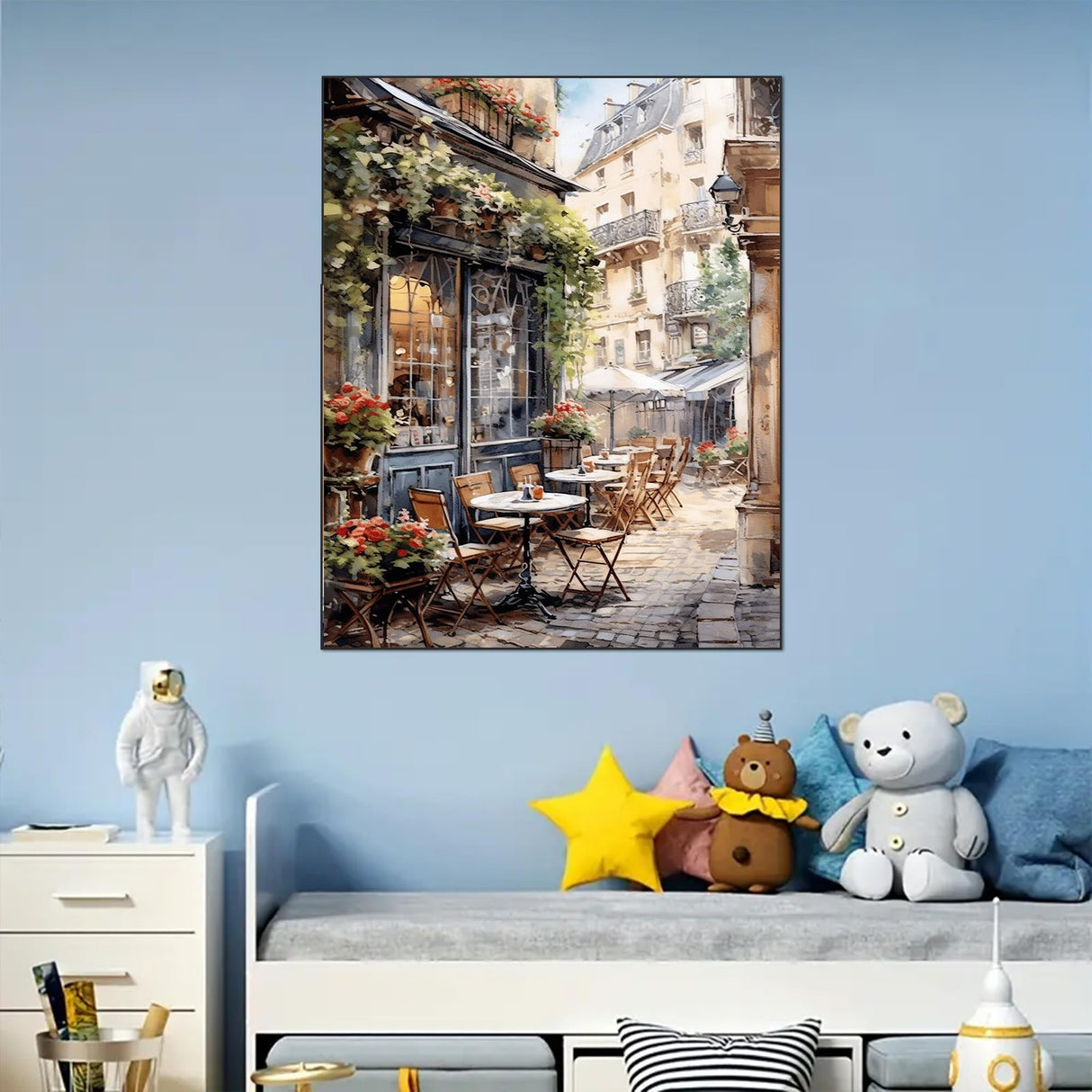 Arttoplus Street Cafe Paint by Numbers Kit for Adults-Street Cafe Adult Paint by Number Kits on Canvas,Landscape Oil Painting by Number Adult for Gift Home Wall Decor(16x20inch) Arttoplus