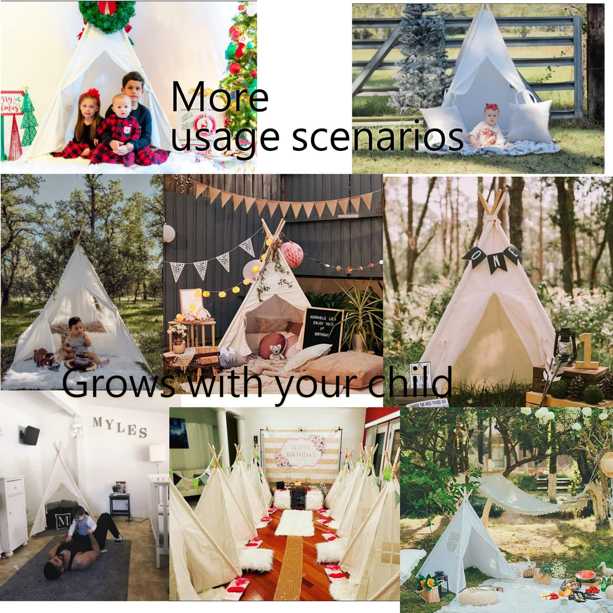 RongFa Teepee Tent for Kids-Portable Children Play Tent Indoor Outdoor (White) RONGFA