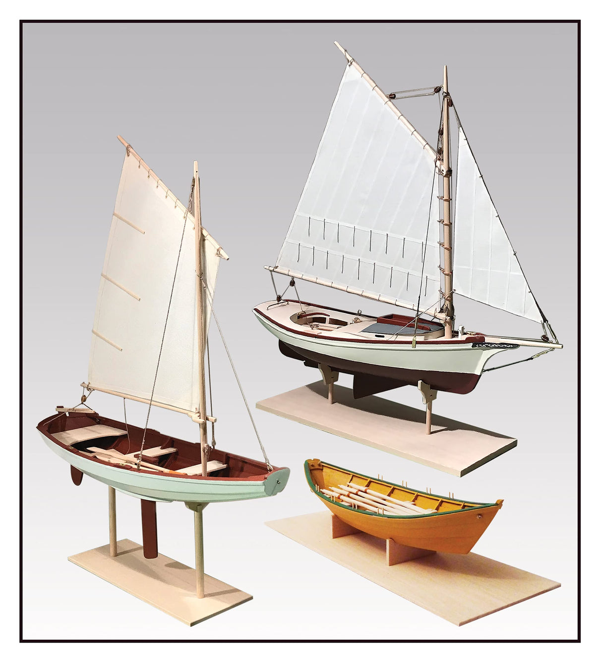 Model Shipways Shipwright Series 3 Kits Combo with Tools. Historically Accurate Fully Planked Wood Model Ship Kits for Adults School of Wood Shipmodeling Model Expo