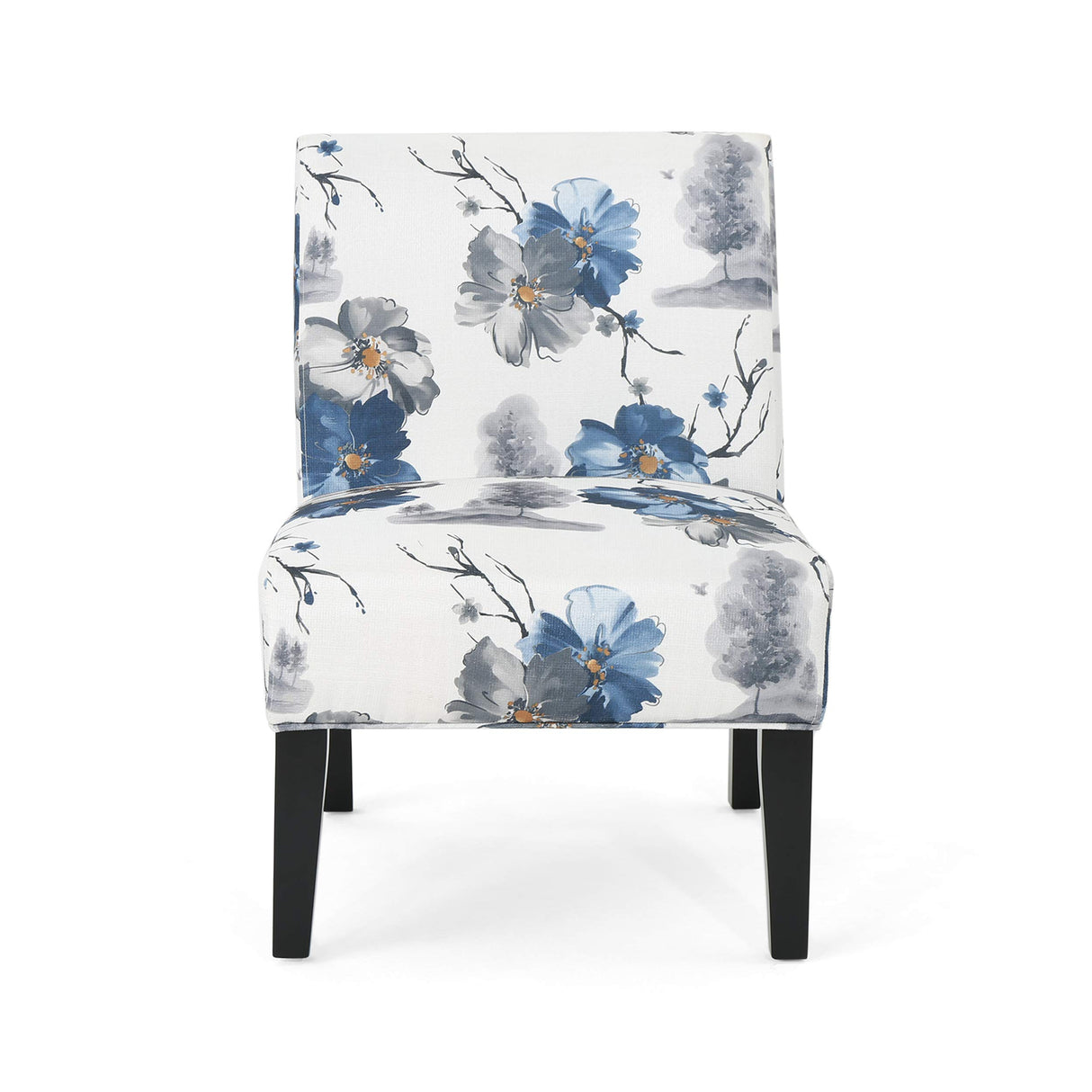 Christopher Knight Home Kendal Traditional Fabric Accent Chair, Print, Matte Black, 22.5D x 29.5W x 32H in Christopher Knight Home