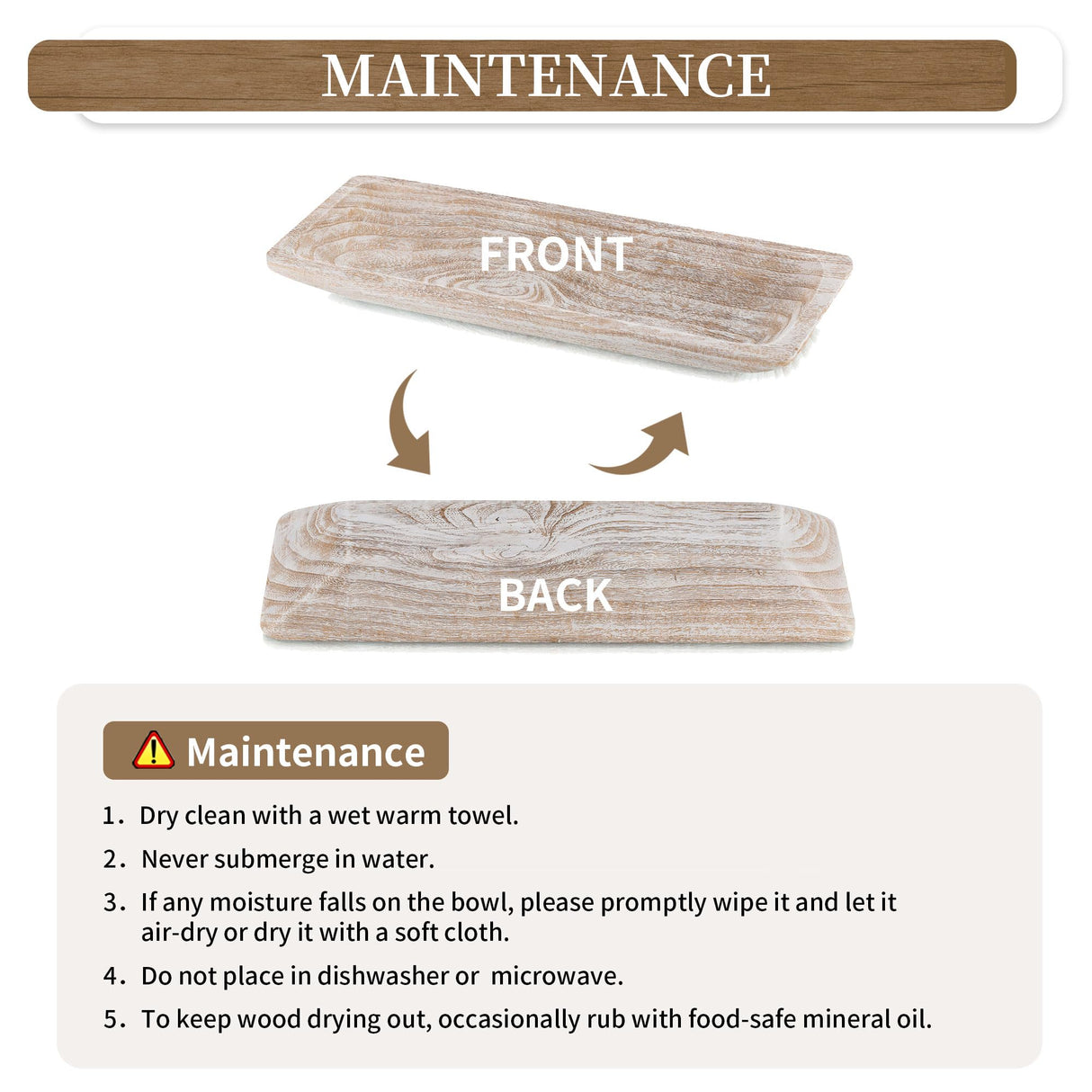 Hanobe Decorative Wood Dough Bowl: Large Long Wooden Centerpiece Table Decorations Natural Candle Holder Tray Decor Rustic Unfinished Centerpieces for Dining Room Kitchen Fruit Bowls, White Hanobe