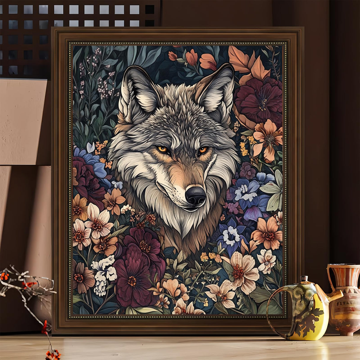 XTCIXAL Wolf Paint by Numbers Kit for Adults, Wolf Paint by Number for Adults, Beginners Acrylic Canvas Painting Kits for Home Wall Decor 16x20 Inch XTCIXAL