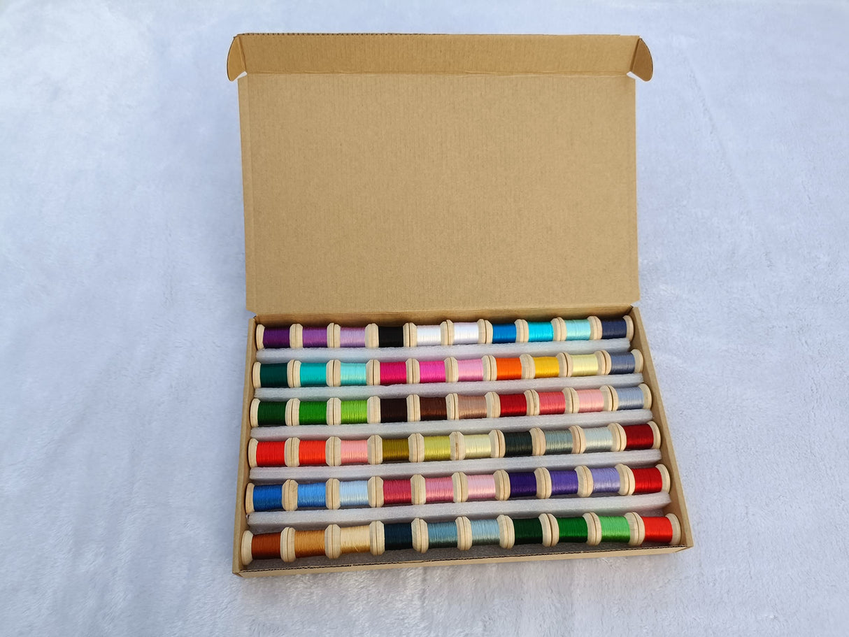 Jinmaya Silk Mulberry Silk Thread for Handmade Embroidery 60 Colors Spools Cross Stitch Needle Point DIY Handicraft Supply Chinese Suzhou Embroidery Silk Jinmaya