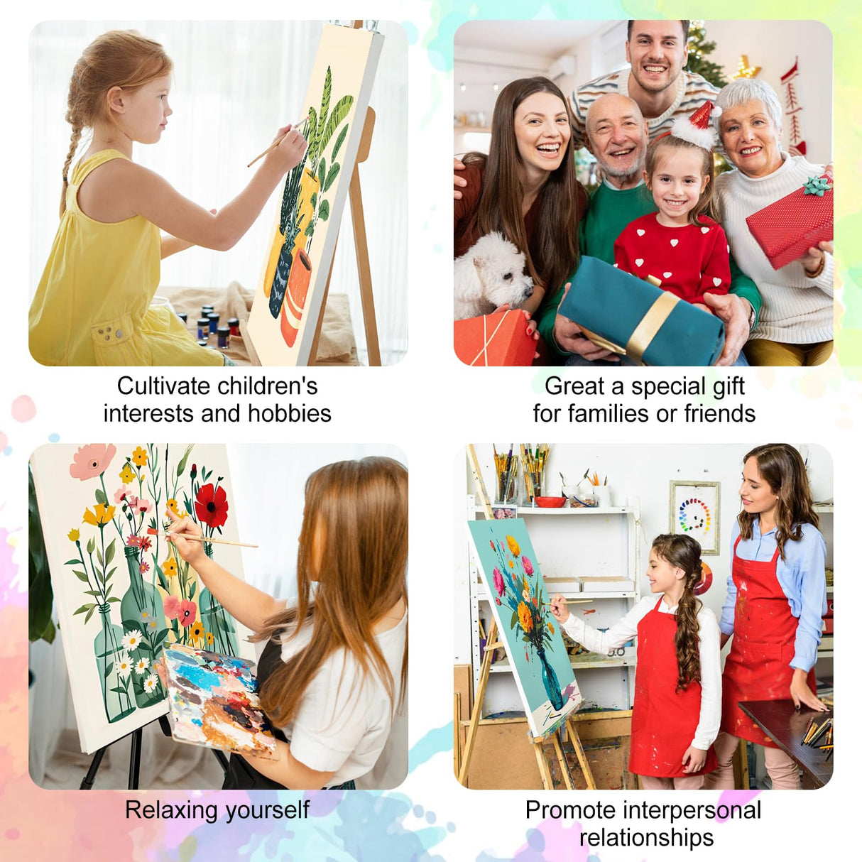 Framed Paint by Numbers Kit for Adults Beginner, Sunflower Easy Paint by Number Kits on Canvas Framed, Butterfly DIY Acrylic Oil Painting by Numbers with Frame for Gift Home Decor 10 x 10 inch GEEHEIY