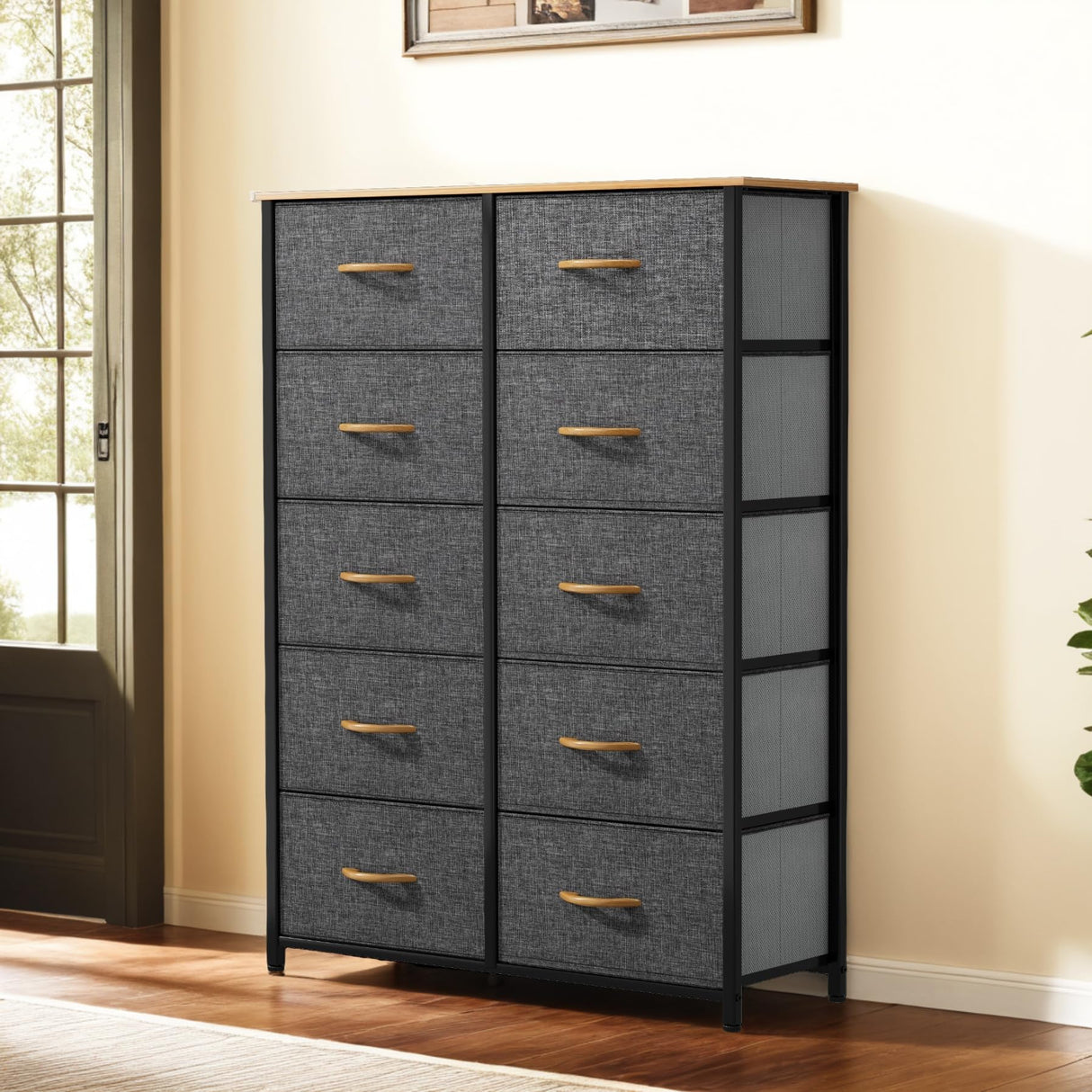 YITAHOME 10 Drawers Dresser, Fabric Dresser, Fabric Storage Tower, Organizer Unit for Bedroom, Living Room, Hallway, Closets YITAHOME