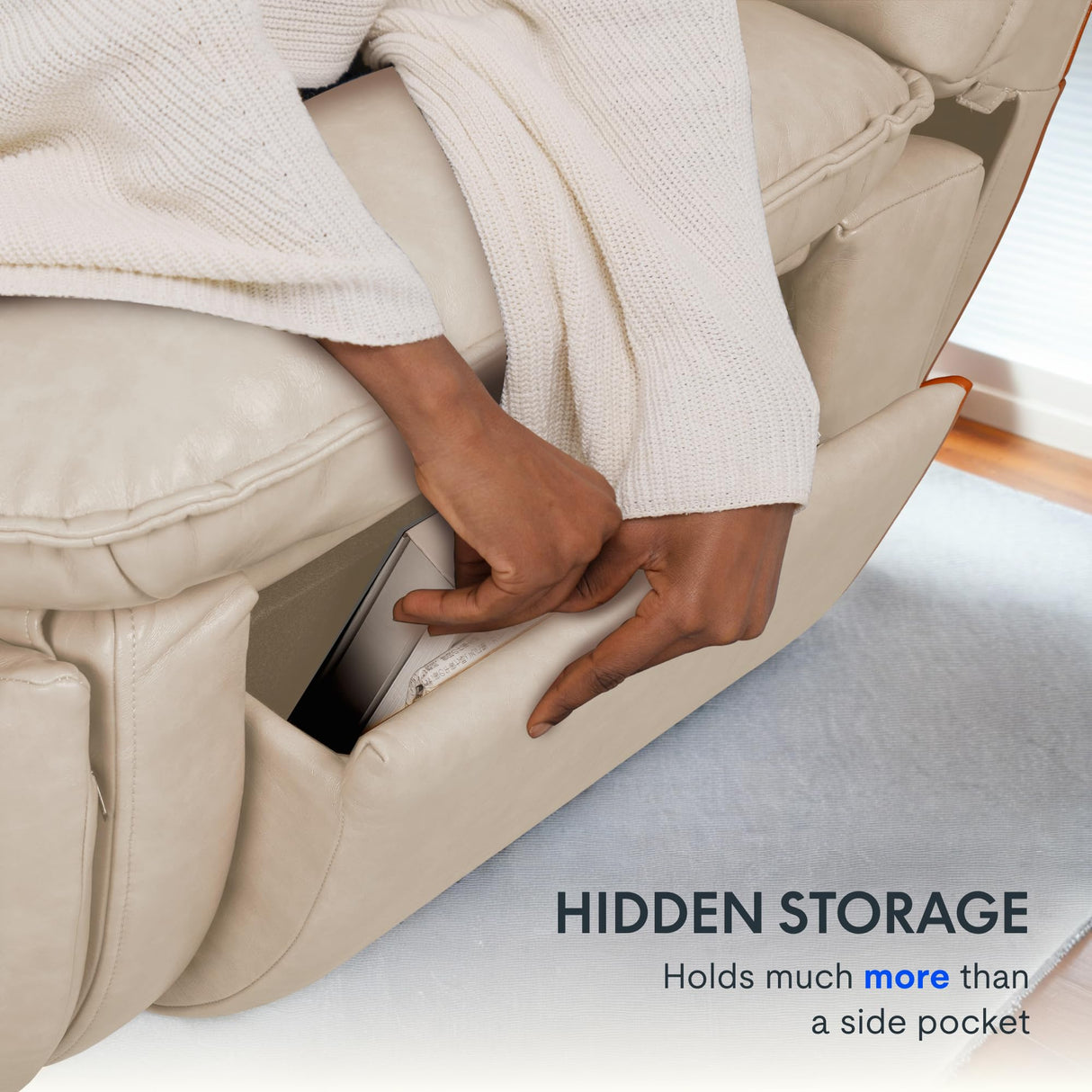 FLEXISPOT XRC7 Swivel Rocker Recliner Chair, 360° Swivel Oversized Armless Recliner Gaming Chair, Award-Winning Design with Premium PU Leather Upholstery for Living Room Gaming Room, Beige FLEXISPOT