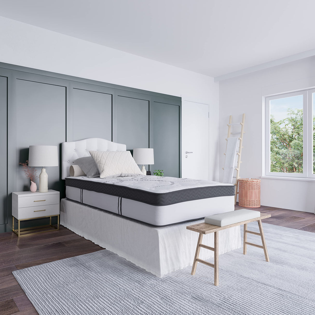 EMMA + OLIVER Astor 12 Inch CertiPUR-US Certified Hybrid Pocket Spring Mattress, Twin Mattress in a Box EMMA + OLIVER