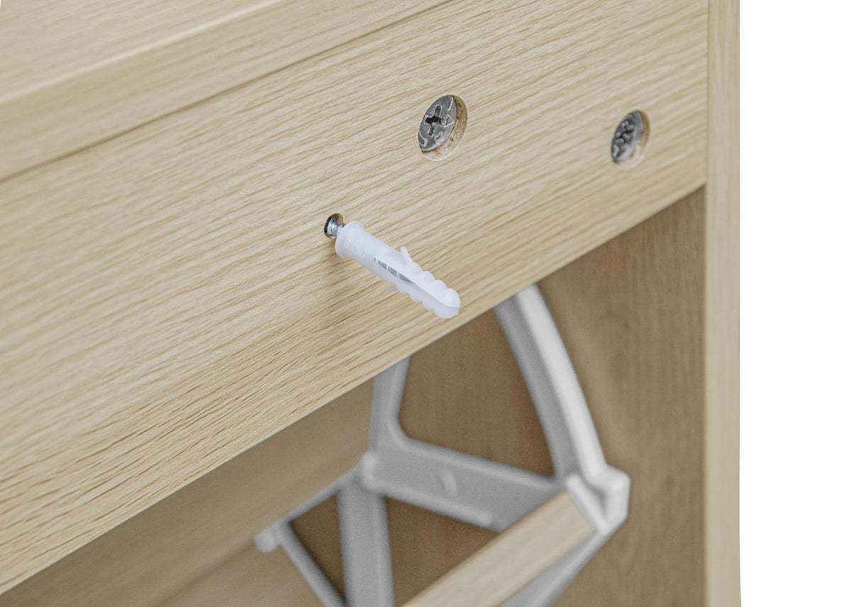 ZeHuoGe Natural Rattan Cabinet with 3 Flip Drawers, Free Standing Modern 3-Tier Shoe Storage Rack for Heels, Slippers, Entrance Hallway Entryway (3 Drawers) ZeHuoGe