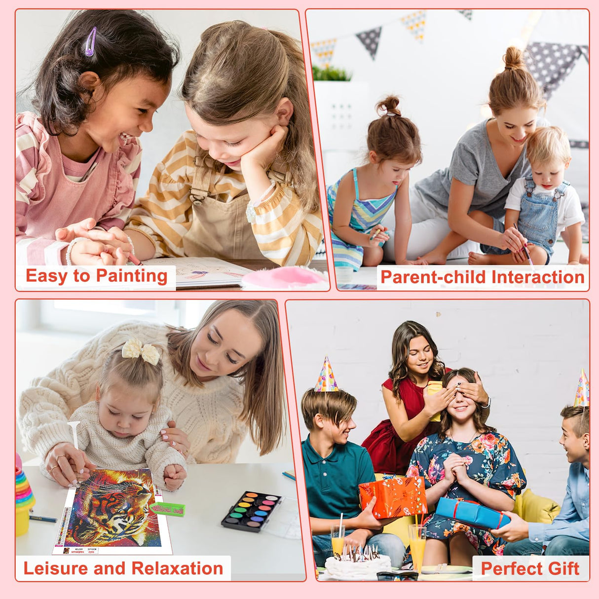 HEIBAGO Tiger Diamond Art Kits for Adults Beginners, 5D Diamond Painting Animal Kits, DIY Full Round Drill Diamond Dots Paintings Picture Gem Art Craft for Home Wall Decor 12x16 Inch HEIBAGO