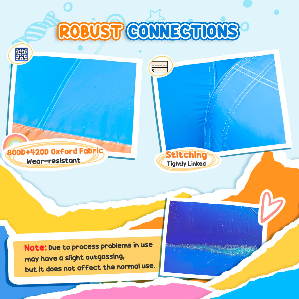 Outsunny 5-in-1 Kids Inflatable Bounce House Jumping Castle with Water Pool, Slide, Climbing Walls, & 2 Water Guns, Orange, Blue, Yellow Outsunny