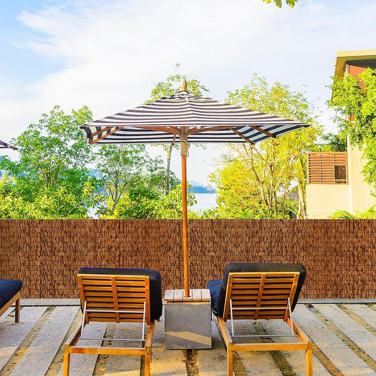 Natural Reed Bamboo Fencing Roll,1.6ft 2.3ft 2.5ft 3.3ft 3.8ft 4.5ftHigh Decorative Privacy Bamboo Fence,Bamboo Privacy Screen for Garden Balcony Window Indoor Outdoor,Privacy Fence(76x274cm(2.5x9ft)) ZMNXAS