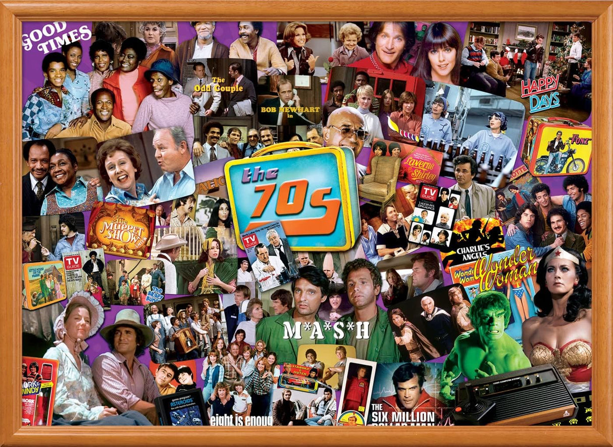 MasterPieces 1000 Piece Jigsaw Puzzle - Nostalgic 70's Television Shows - Retro Entertainment Fun for Adults, Family, Or Youth - 19.25"x26.75" Masterpieces