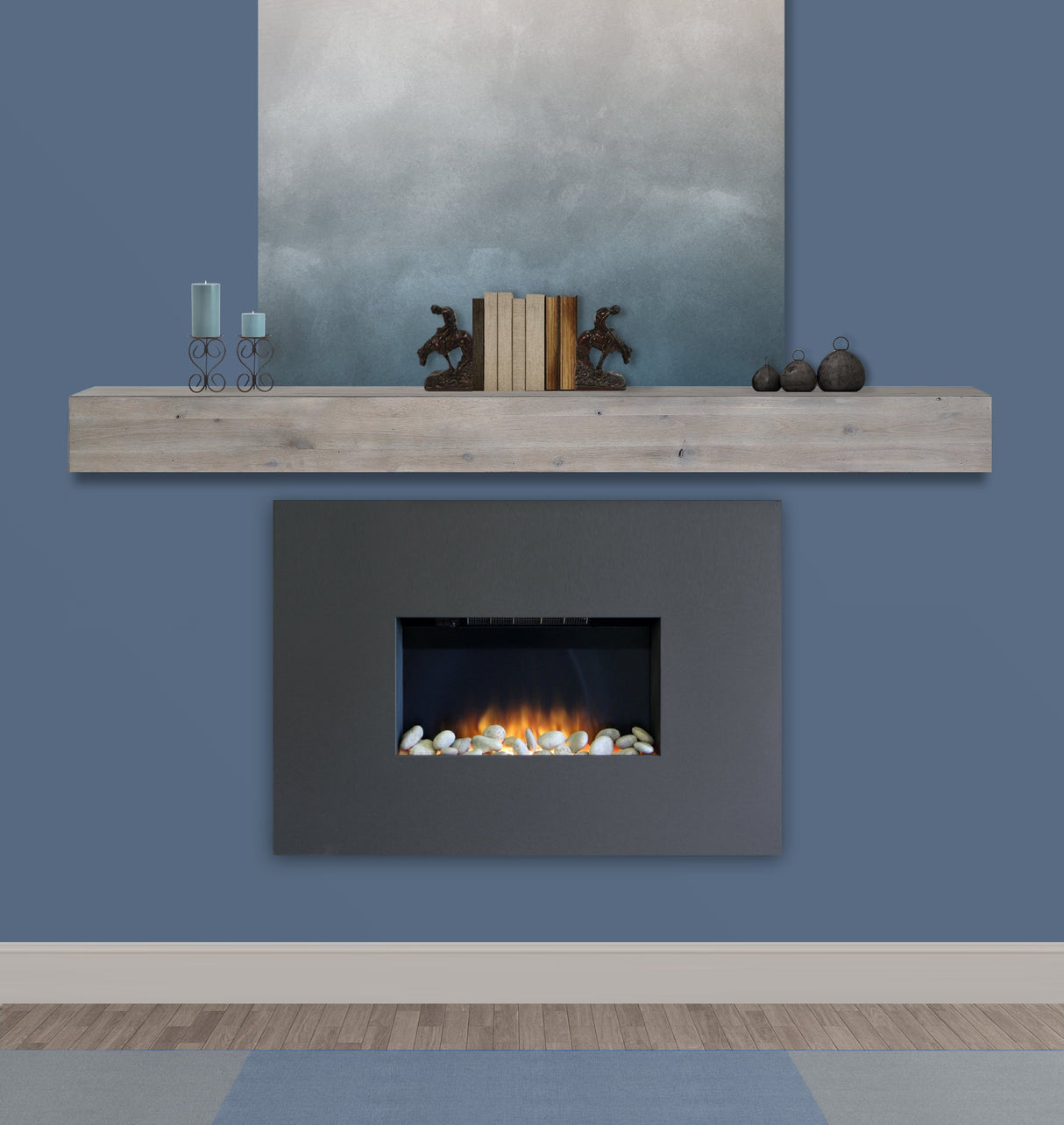 Pearl Mantels 492-72-WEATHER Acacia Wood Fireplace Mantel Shelf, 72", Weathered Finish Pearl Mantels