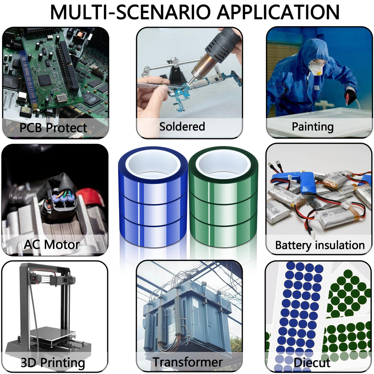 Potanro 6 Rolls Heat Resistant Tape Heat Tape Rolls Adhesive Transfer Tape for Heat Sublimation Press Vinyl,No Residue (20mm x 16m) Potanro