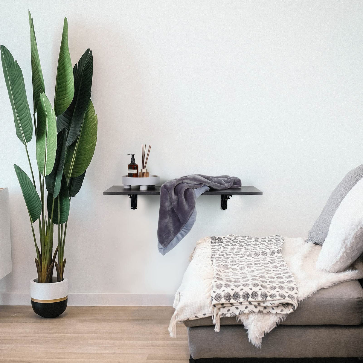 Zytty Folding Wall Desk, Wall Desk Fold Down Wall Mounted Desk for Small Space, Floating Desk, Black, 35.4 x 15.8 inch Zytty