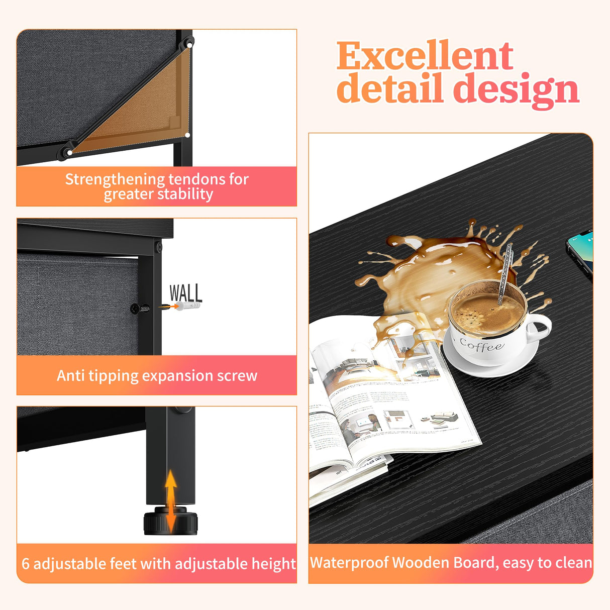 EnHomee TV Stand Dresser 60''TV Stand with Charging Station TV Stands for Living Room Long Dresser for Bedroom TV Stand with 16 Drawers Storage TV Stand for Bedroom Dresser 51.1''W*11.8''D*34.8''H EnHomee