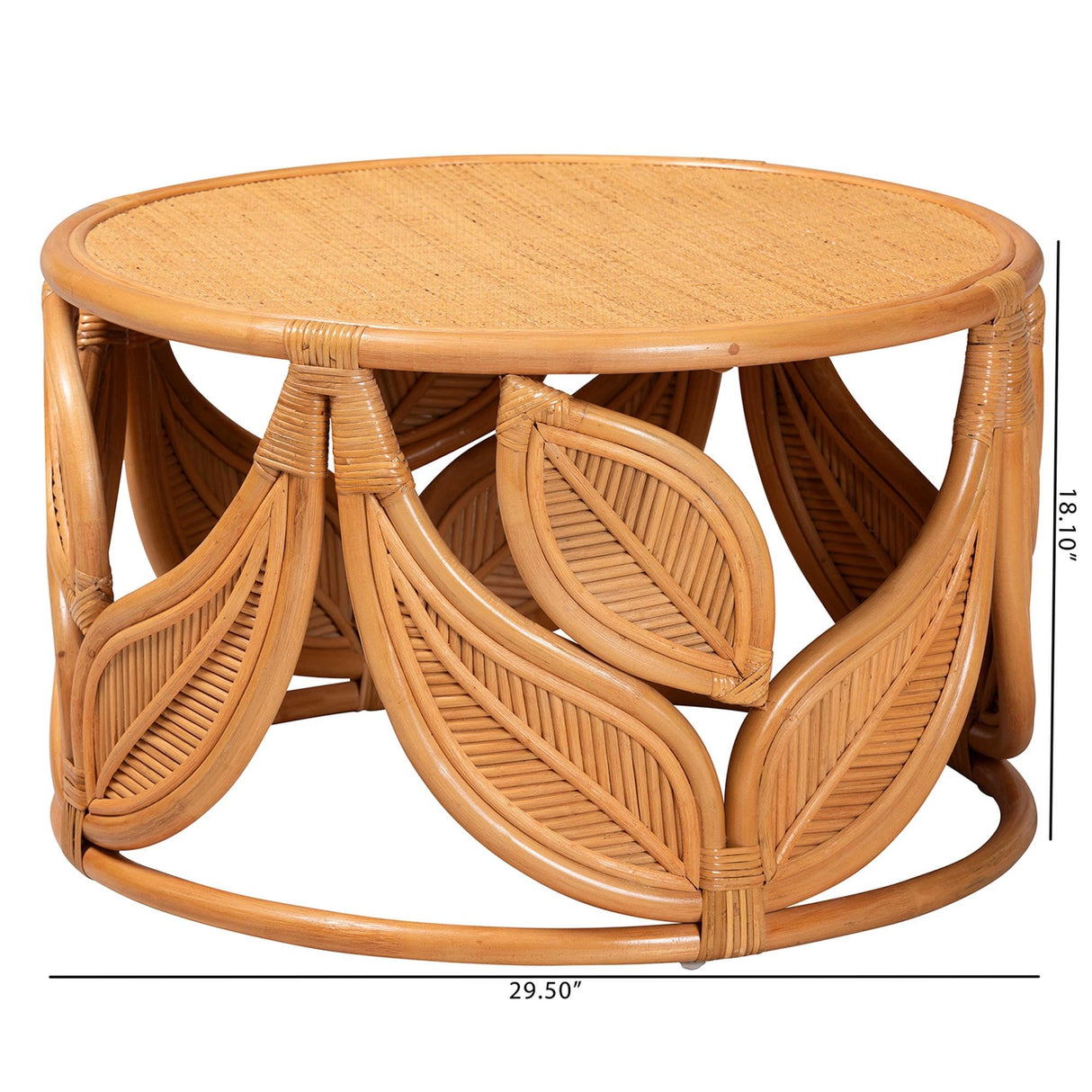 Bali & pari Raflesia Modern Bohemian Natural Rattan Coffee Table bali & pari