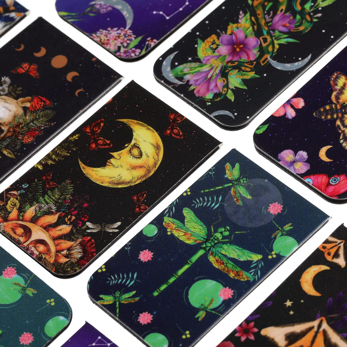 30 Pieces Magnetic Bookmarks Tarot Magnet Page Markers Multi Insect Magnet Bookmark Clips Magnetic Page Clips Assorted Book Marks Set for School Students Teachers Reading Supplies (3.94 x 1.18 Inches) Nezyo