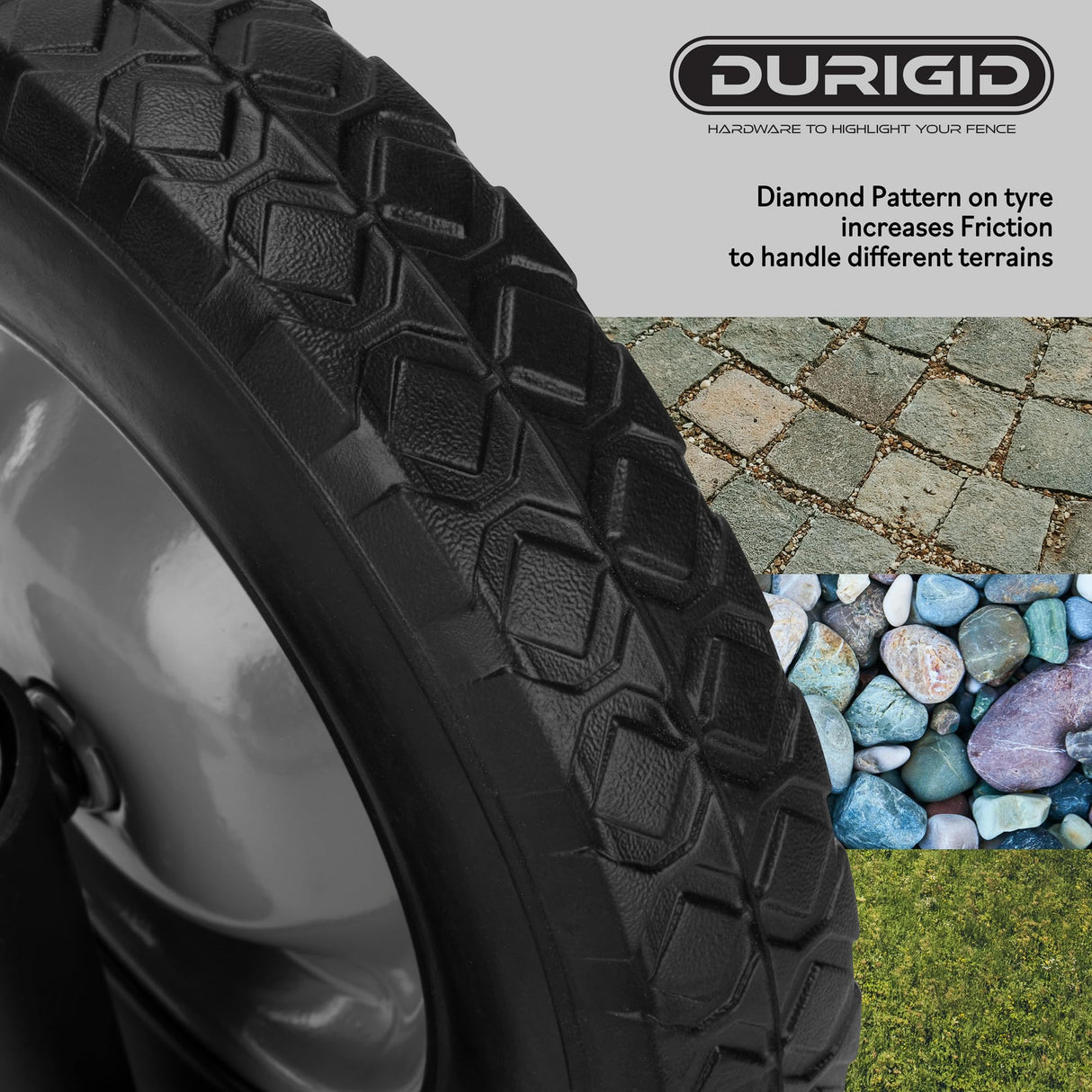 DURIGID 8 Inch Heavy Duty Gate Wheels - Prevent Gate Sagging, Black 2 Pack DURIGID