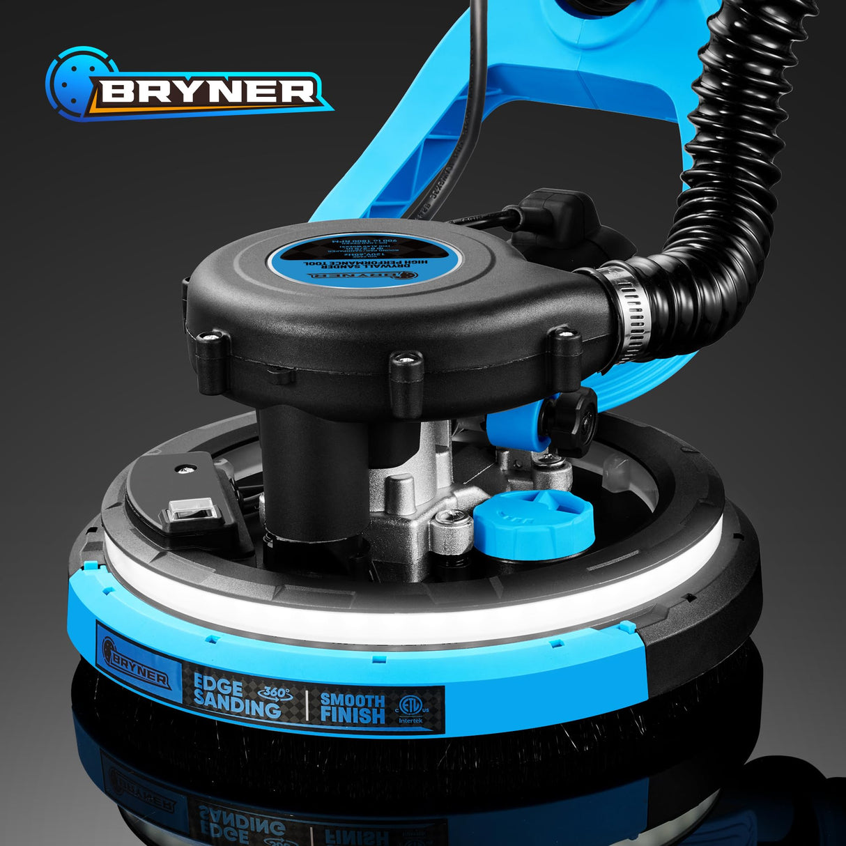 ππππ ππ©π π«ππππ Drywall Sander, 780W Electric Drywall Sander with Vacuum Attachment and Labor-Saving Back Belt, 7 Variable Speed 900-1800RPM, Dustless Floor Sander for Popcorn Ceiling Floor Bryner