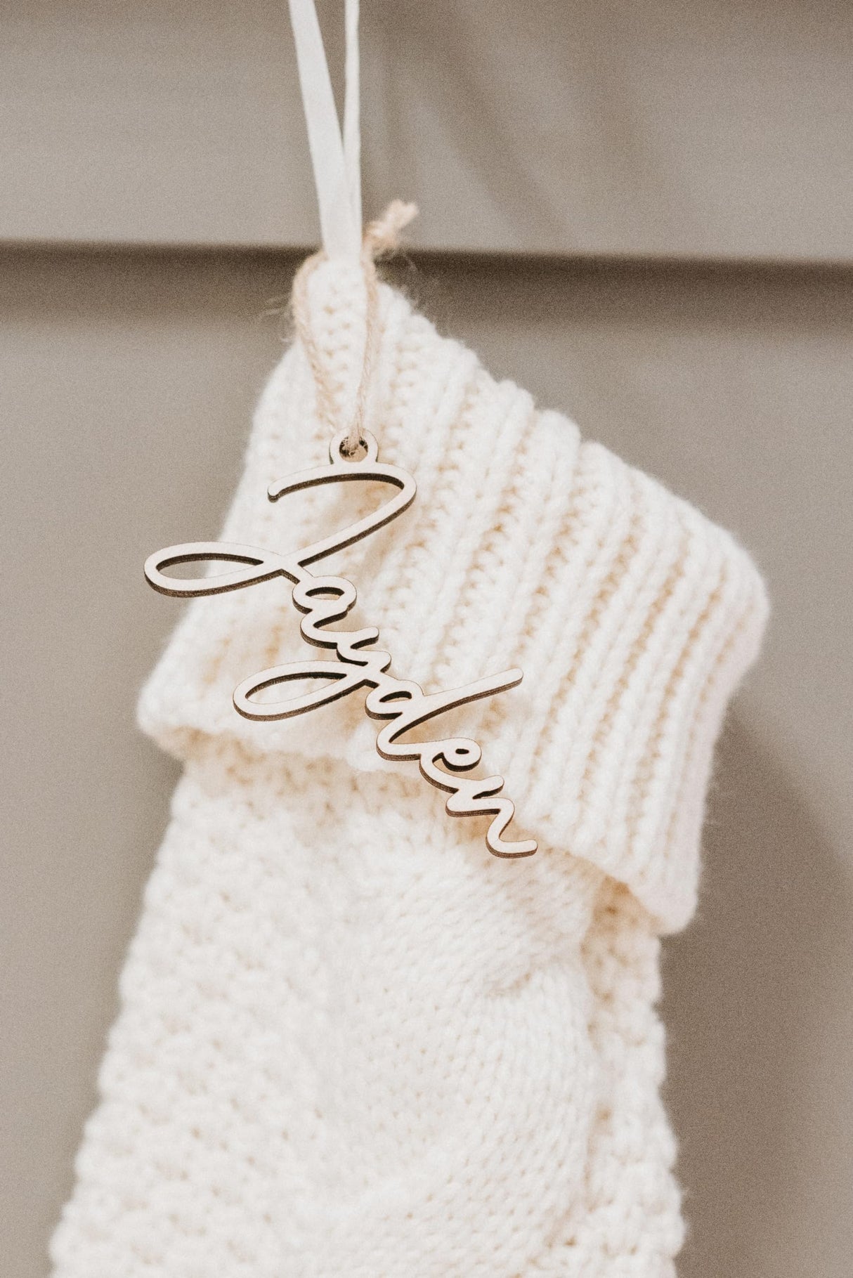 Personalized Christmas Stocking Tags - Christmas gift tag - Knit Stocking - Customized wooden (Tag Only) Generic