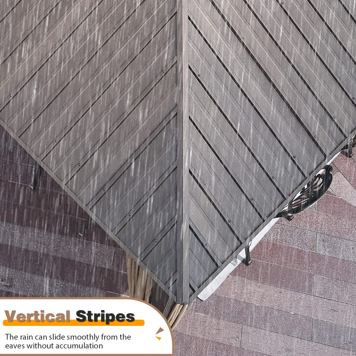 EROMMY 10'x13' Hardtop Gazebo Double Roof Galvanized Steel Canopy Outdoor Aluminum Frame Permanent Metal Pavilion with Netting and Curtains for Patio Backyard Deck and Lawns EROMMY