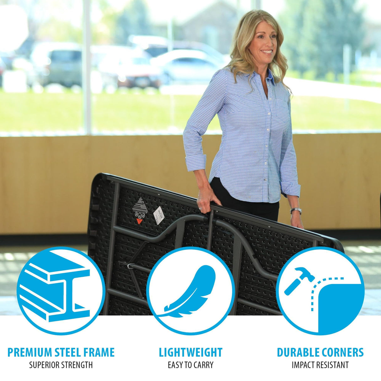 Lifetime 6-Foot Nesting Folding Table, Commercial, Black Lifetime