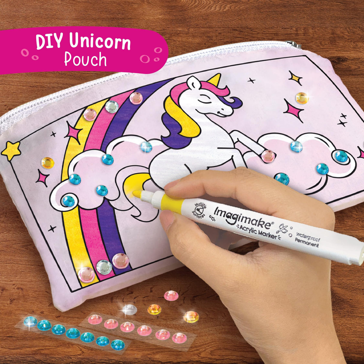 Imagimake Princess Craft Kit | 10 Mess-Free DIY Activities | Bracelet Making Kit, Unicorn Pouch, Butterfly Wands & Photo Frame | Girls Toys Age 6-8 | 5,6,7,8,9,10,11,12 Year Old Girl Birthday Gifts Imagimake