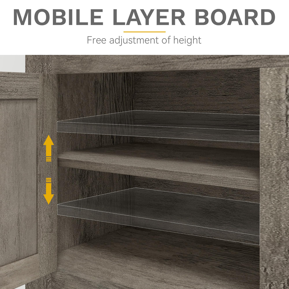 DWVO Farmhouse TV Stand for 75 Inch TV, Entertainment Center with Storage Cabinets, Media Console, TV Table with Drawers, TV Stands for Living Room, Grey Oak DWVO