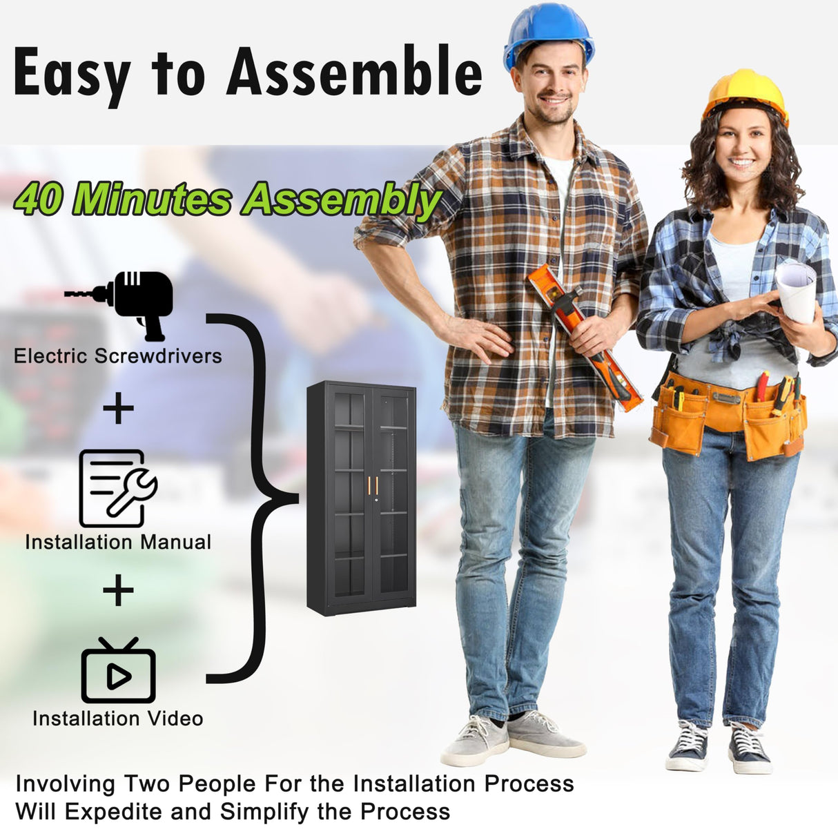 UNICOLY Storage Cabinet with Doors and Shelves, Display Cabinet with Glass Doors, Pantry Cabinet, Curio Cabinet with Locking Doors, Metal Storage Cabinet for Office,Kitchen,Living Room 71” H Black UNICOLY