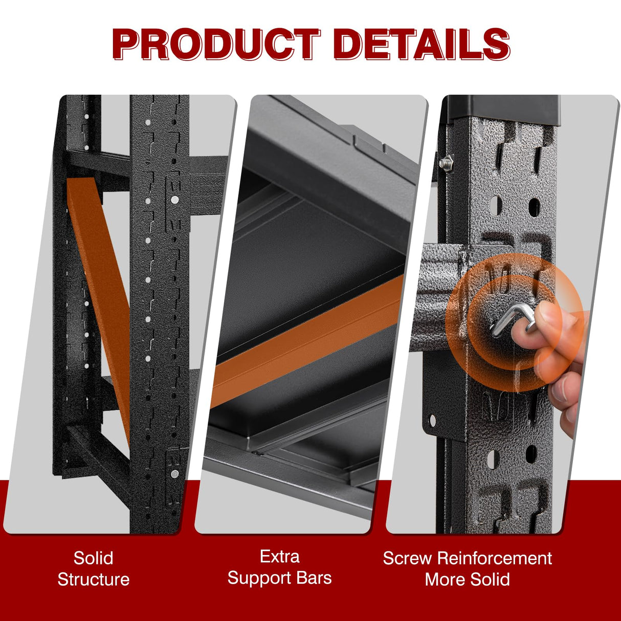 Fesbos 5000LBS Metal Steel Storage Shelves - 71.3" W Black 4 Tier Heavy Duty Rack Commercial Industrial Shelving with Adjustable Shelf for Basement Garage Warehouse - 71.3" W x 24" D x 70" H Fesbos