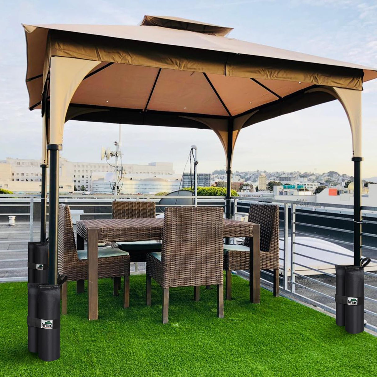 Eurmax USA Weight Bags for Pop up Canopy Outdoor Shelter,Gazebo Instant shelter Leg Canopy Weights, Sand Bags, Set of 4(Black) Eurmax