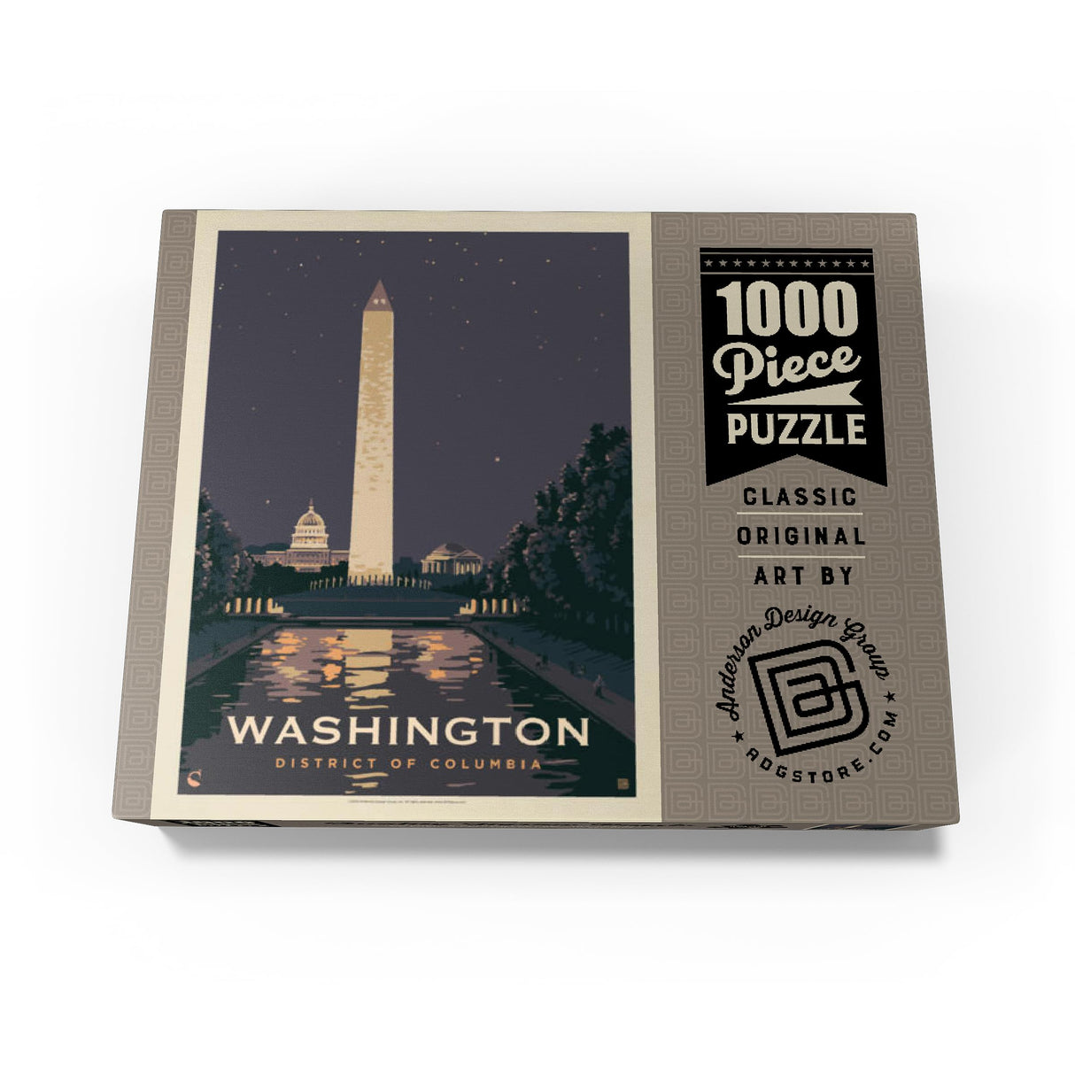 MyPuzzle Washington DC: Reflections of Freedom, Vintage Poster - Premium 1000 Piece Jigsaw Puzzle for Adults MyPuzzle.com