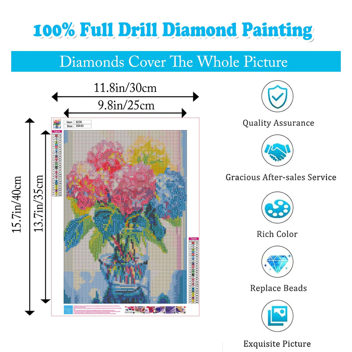 Hydrangea Diamond Painting Kits for Adults-Flowers Diamond Art Kits for Adults,5D Diamond Painting Flowers,DIY Full Drill Diamond Painting Flower Gem Art and Crafts 12x16inch Ausanrl