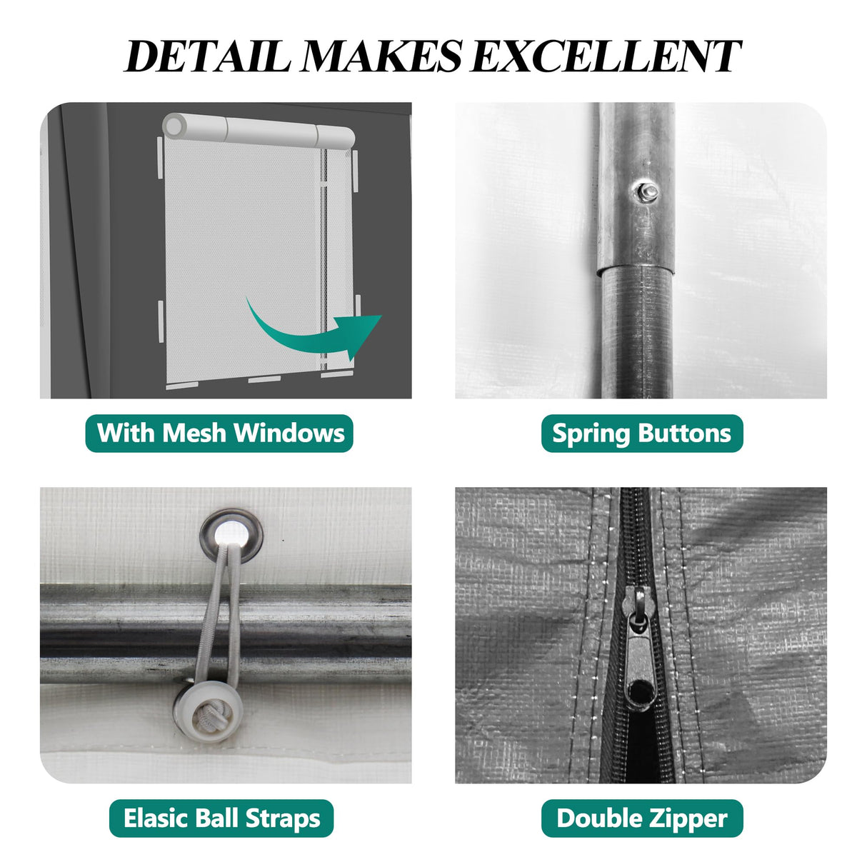 GARTOO Upgrade 11.5'x19.5' Heavy Duty Carport - Extra Large Outdoor Shelter with Roll-up Ventilated Windows & Side Doors, Portable Garage for Car Boat Truck Auto Motorcycle Outdoor Events Party, Gray GARTOO