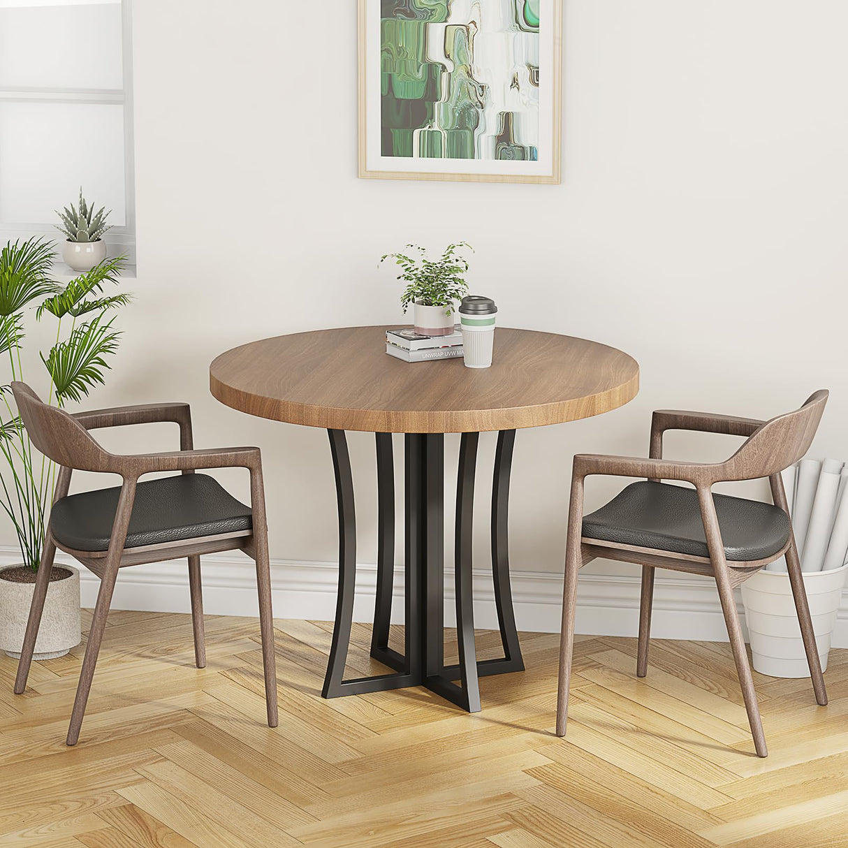 LBSLMJB Metal Desk Legs 28 inch Round Table Base Only for DIY Desk Dining Table Office Table Coffee Table Modern Heavy Duty Wrought Iron Glass and Wood Table Top Base LBSLMJB