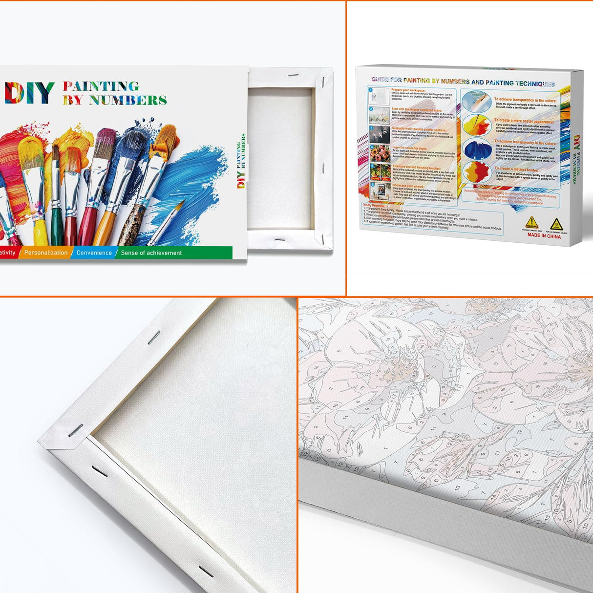 JOOZ Paint by Numbers Kit for Adults with Frame, Flower Paint by Number with Easel, DIY Floral Oil Painting by Numbers, Easy Adult Paint by Number Kits on Canvas for Home Wall Decor 8x12 Inch JOOZ